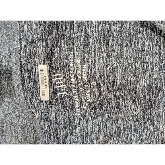 J.Jill Fit M Marled V-Neck Dress Short Sleeve Shift Knit Active Pockets EUC - Picture 9 of 11